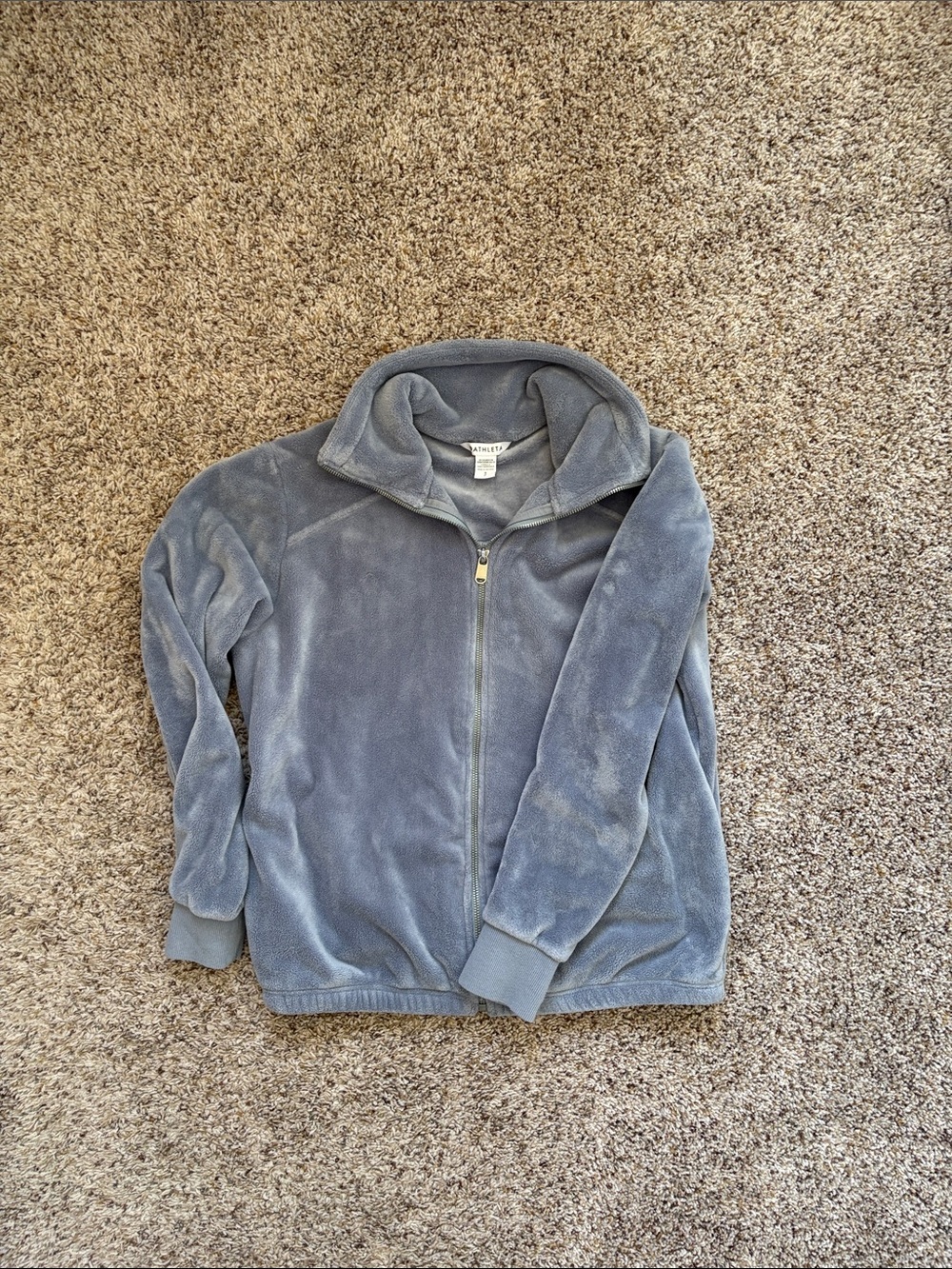 Athleta Soft Fleece Full-Zip Jacket in Light blue S